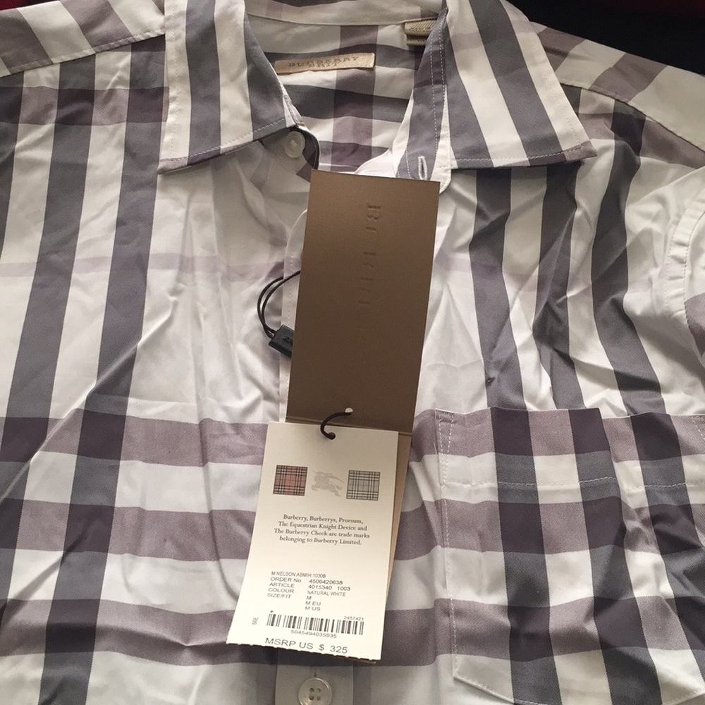 Men’s M Burberry button up long sleeve